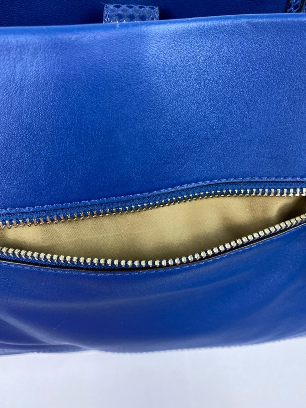 Vintage Coach Soft Leather Cobalt Blue Double Handle Penelope Handbag Bag Purse - Picture 7 of 16